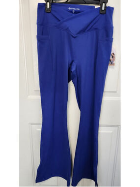 Blogilates Royal Blue Crisscross Flares Leggings XL